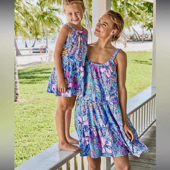 LILLY PULITZER LORO PRINT SUNDRESS IN MULTI POP UP GOT YOUR BACK - Picture 8 of 8